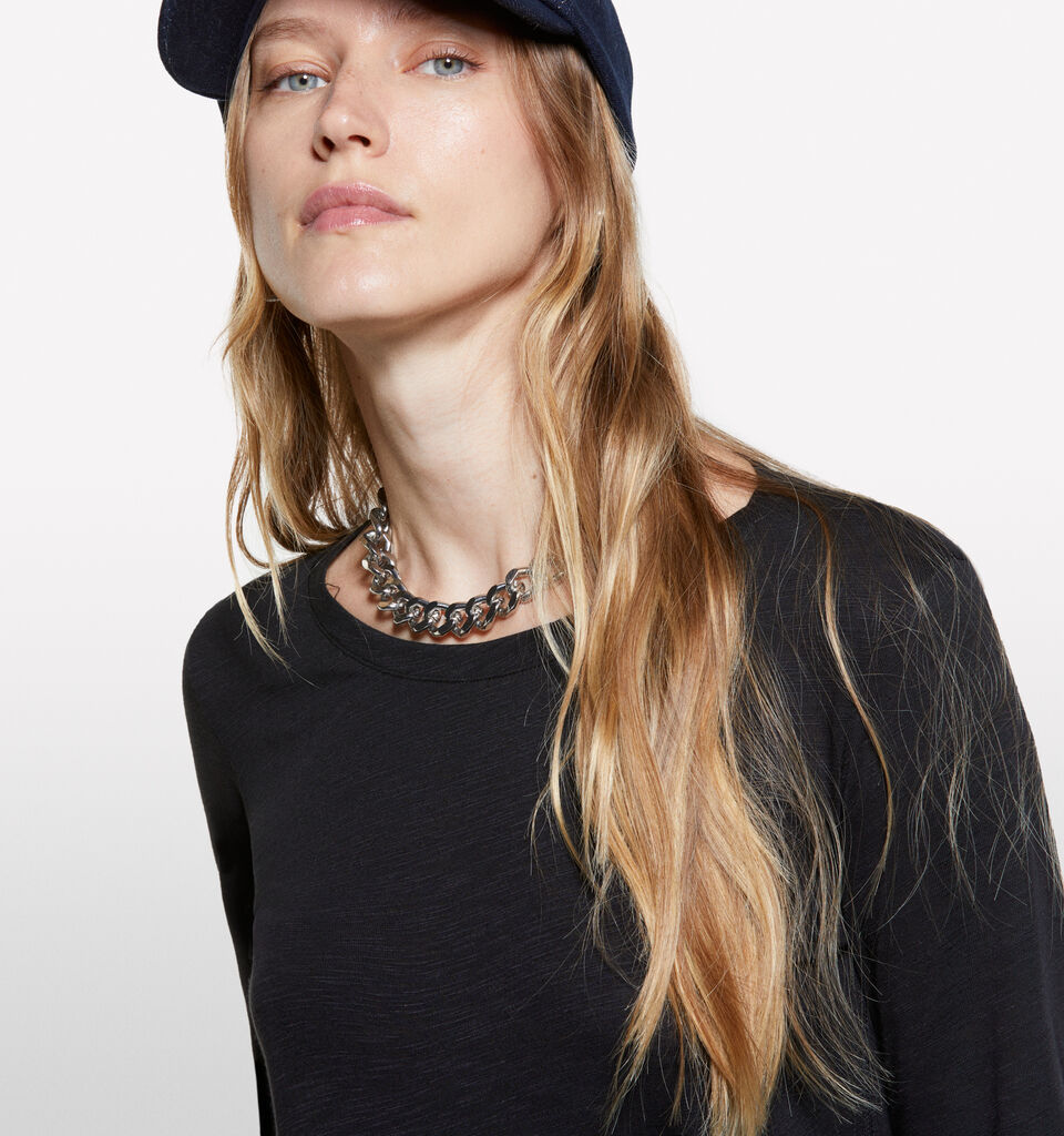 T-shirt nera a maniche lunghe - t-shirt a manica lunga da donna - Nero | Sisley image number 4